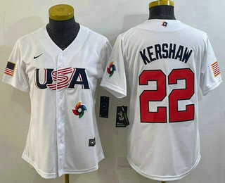 Women's USA Baseball #22 Clayton Kershaw 2023 White World Classic Stitched Jerseys,We sell and wholesale Women's USA Baseball #22 Clayton Kershaw 2023 White World Classic Stitched Jerseys on line form chian!